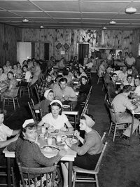 Baxter Canning Co. Gathering in Cafeteria Building